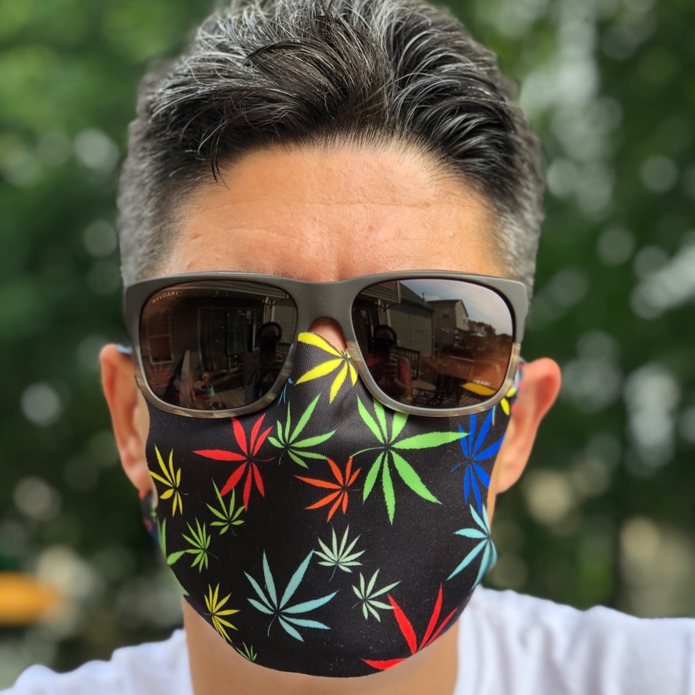 MARIJUANA CANNABIS WEED LEAF FACE COVERING MASK